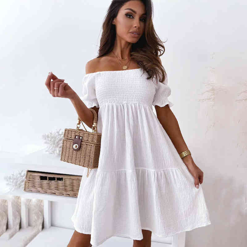 Women Sexy Backless Mini Dress Summer Fashion Lady Slash Neck White Puff Sleeve Big Swing Party Beach Dresses Casual Robe Femme G1223, Black
Women Sexy Backless Mini Dress Summer Fashion Lady Slash Neck White Puff Sleeve Big Swing Party Beach Dresses Casual Robe Femme G1223, Black
