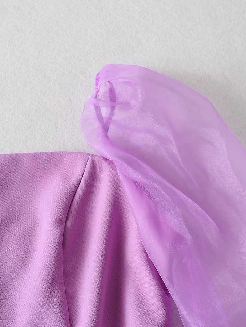 DEAT Women Patchwork Bandage Dress Square Collar Long Sleeve Arrivals Lady Temperament Fashion Spring Autumn 11D1692 210709