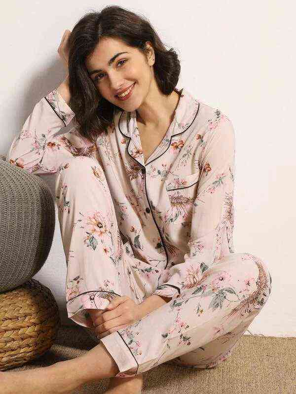 Autumn Winter Women Silk Satin Pajamas Set Ladies Long Sleeve Top Shirt Trouser Bottoms Pyjama Homewear Sleepwear Pj s 211118