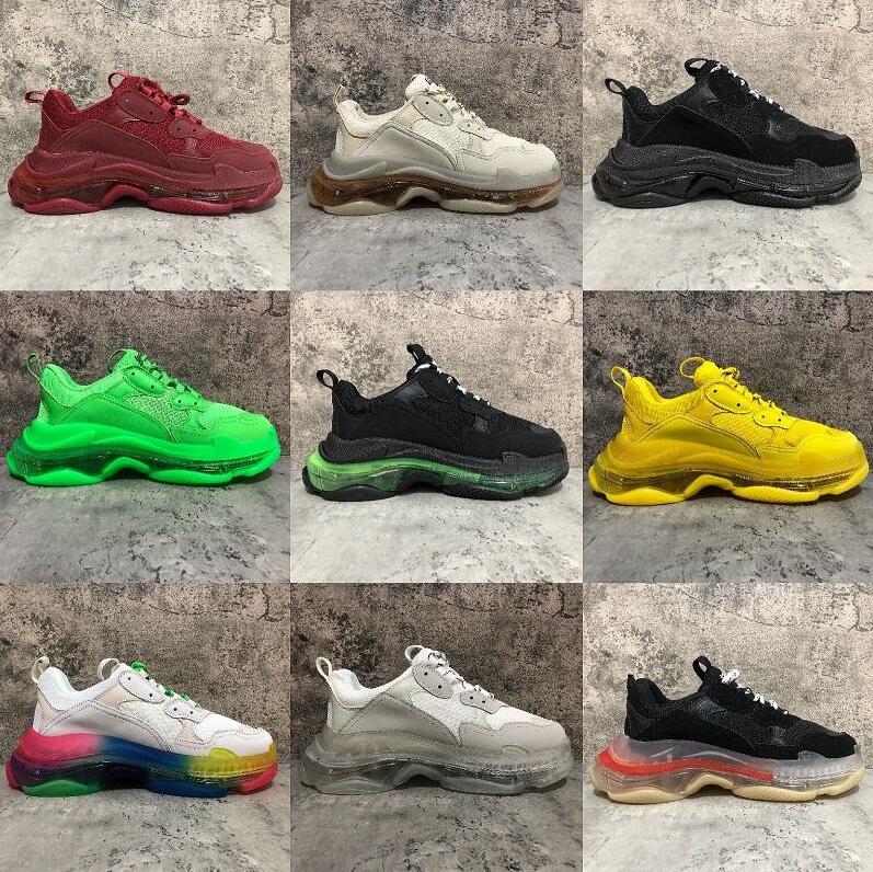 Mens Sports Casual Shoe Triple S Low Old Dad Sneaker Combination Soles Boots Mens Womens Runner Shoes Top Quality