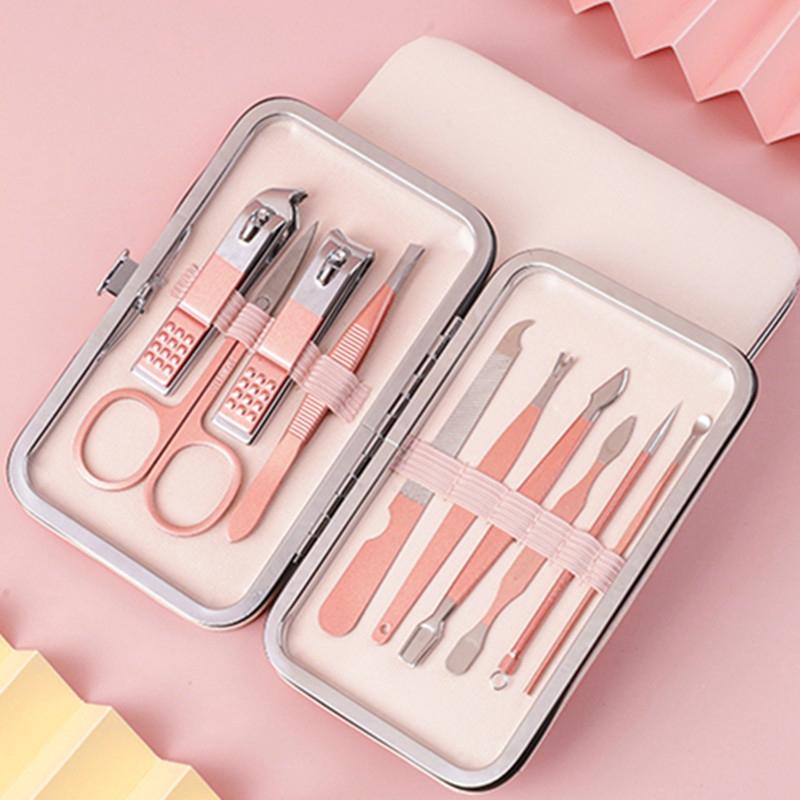 18/10pcs Nail Clippers Sets High Precision Stainless Steel Nail Cutter Pedicure Kit File Scissors and Clipper MP8