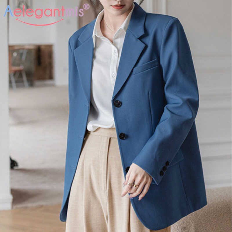aelegantmis Women Office Lady Solid Oversized Blazer Elegant Single Breasted Vintage Female Loose Blue Jackets OL Korea 210607
aelegantmis Women Office Lady Solid Oversized Blazer Elegant Single Breasted Vintage Female Loose Blue Jackets OL Korea 210607