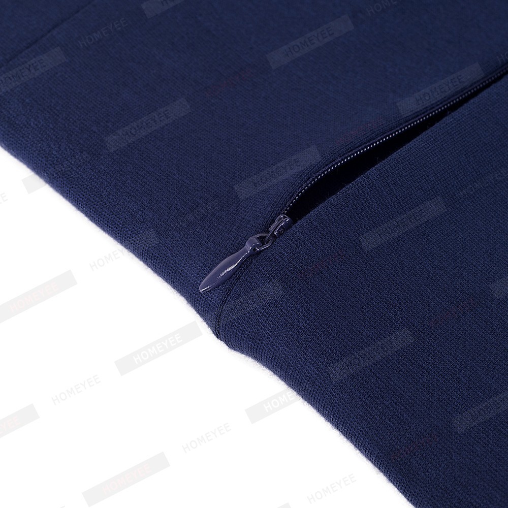 Women Vintage Autumn Winter Long Sleeve Navy Blue Stand Collar Double-Breasted Button Business Work Bodycon Pencil Dress EB410 201008