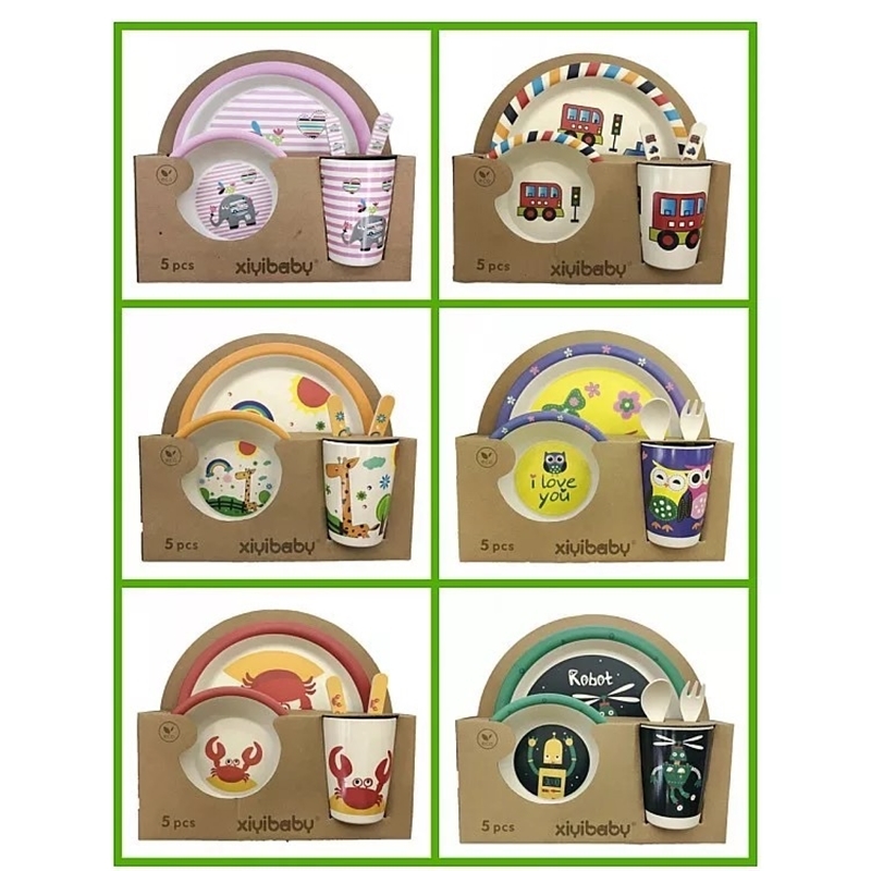 Cute cartoon environmental protection bamboo fiber children's tableware Creative Baby split 5-piece bowl plate set
Cute cartoon environmental protection bamboo fiber children's tableware Creative Baby split 5-piece bowl plate set