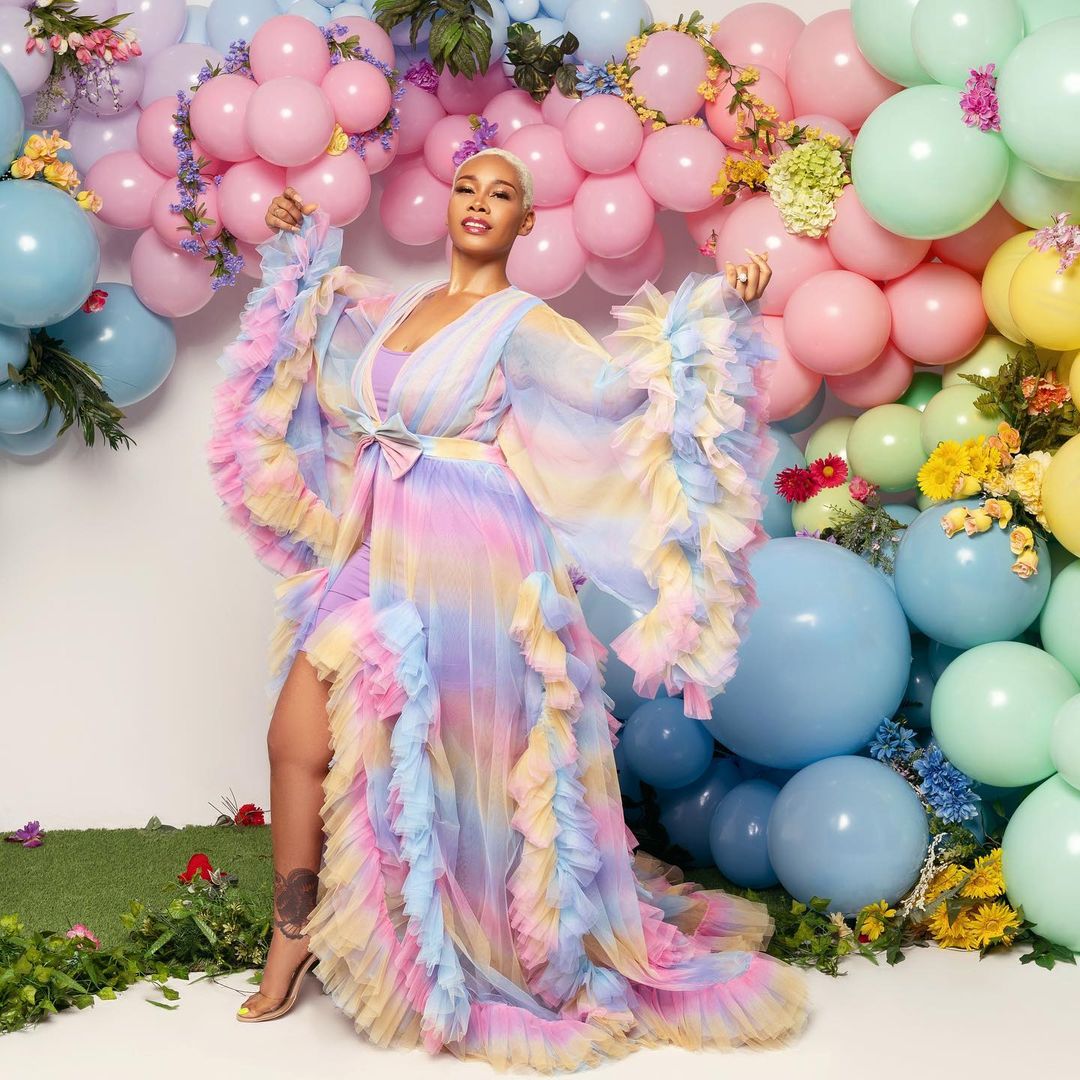 Colorful Tulle Sleepwear Robes Maternity Women Rainbow Bridal Ruffles Pregnant Woman Photoshoot Dress Long Sleeve Sheer Party Gowns