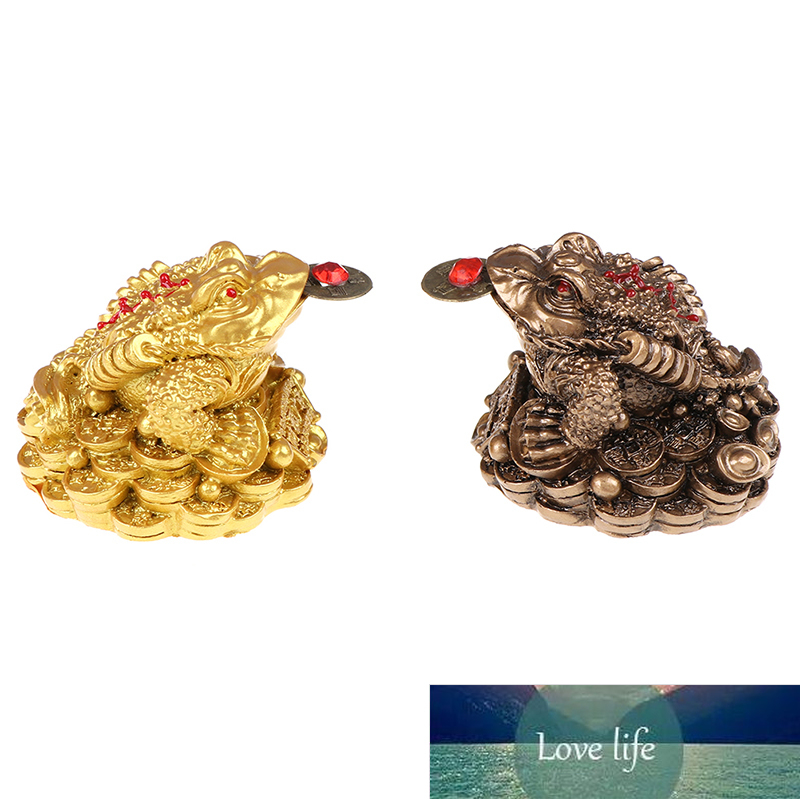 Feng Shui Toad Money LUCKY Fortune Wealth Chinese Golden Frog Toad Coin Home Office Decoration Tabletop Ornaments Lucky Gifts Factory price expert des