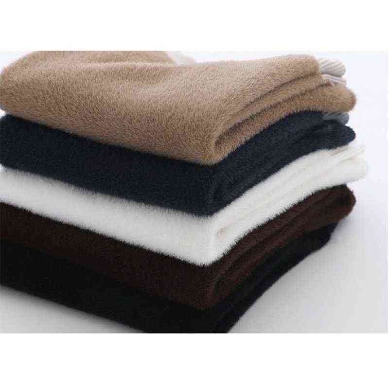 Korean Turtleneck Slim Knitted Pullovers Fashion Clothes Woman Winter Sweater Casual Fleece Lined Warm Knitwear Base Shirt 211123wtt