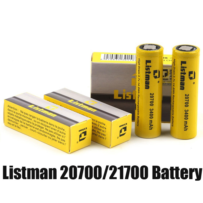 100% Original Listman IMR 20700 3400mAh 21700 3800mAh 40A 3.7V High Drain Rechargeable Battery for 510 thread Vape Box Mod Authentic
100% Original Listman IMR 20700 3400mAh 21700 3800mAh 40A 3.7V High Drain Rechargeable Battery for 510 thread Vape Box Mod Authentic