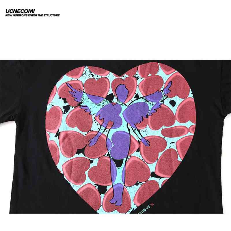 Guochao love letter printing lovers T-shirt loose Street trend hip hop high street men's Short Sleeve Tee summer wear, White;black
Guochao love letter printing lovers T-shirt loose Street trend hip hop high street men's Short Sleeve Tee summer wear, White;black