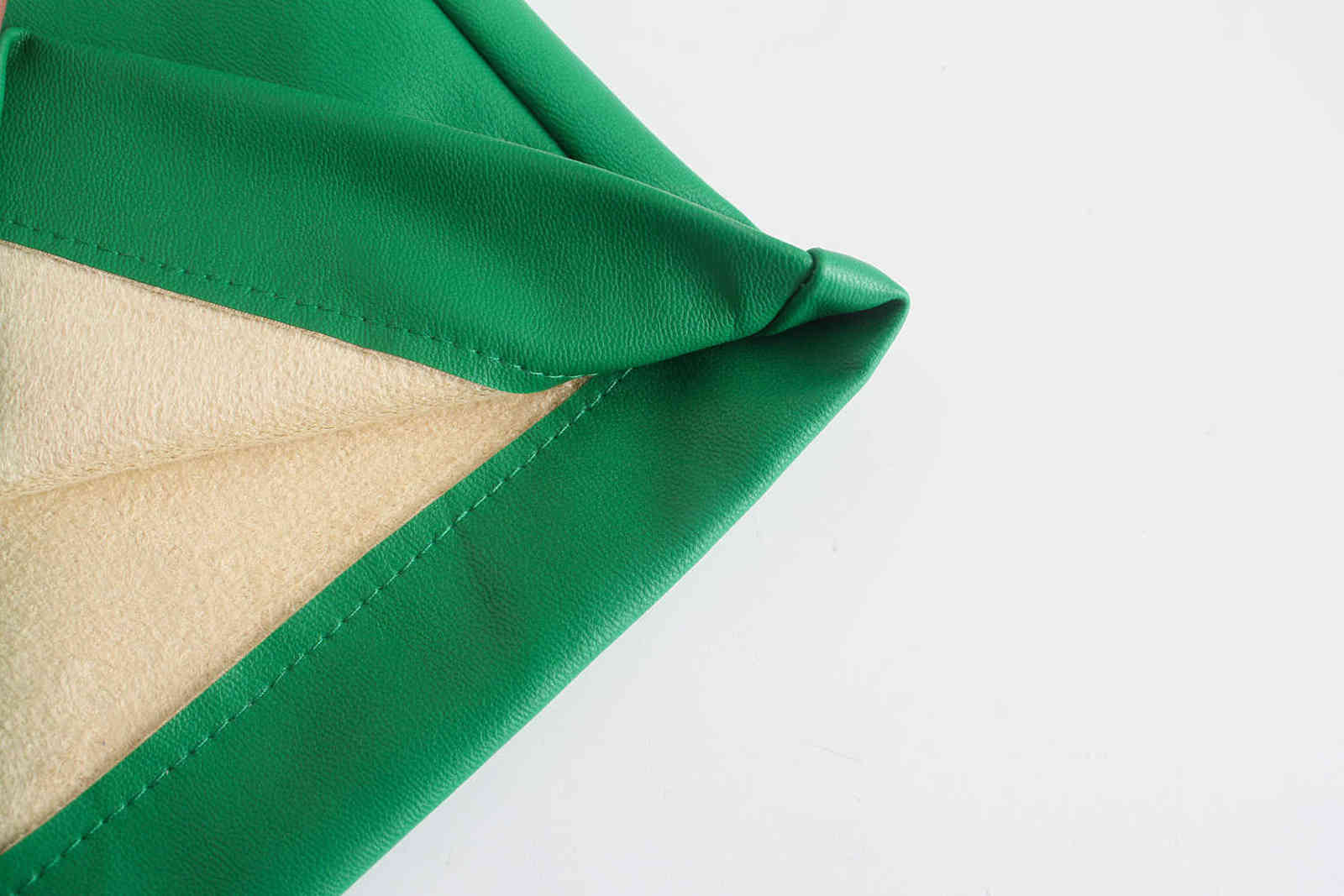 Women Green PU Leather Pants Zipper Female Autumn Winter Pencil Trousers 211115