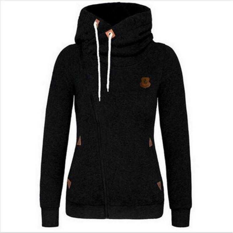 Womens Hoodies Fashion Casual Comfort Hooded Casual Zip-up Long Sleeve Solid Color Streetwear Hoodie 210816