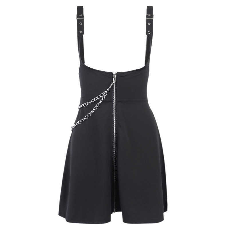 Black Gothic Style Women Suspender Dress Summer Hight Waist Zipper Mini Dresses Student Striped Bodycon Vestidos Mujer 210526
Black Gothic Style Women Suspender Dress Summer Hight Waist Zipper Mini Dresses Student Striped Bodycon Vestidos Mujer 210526