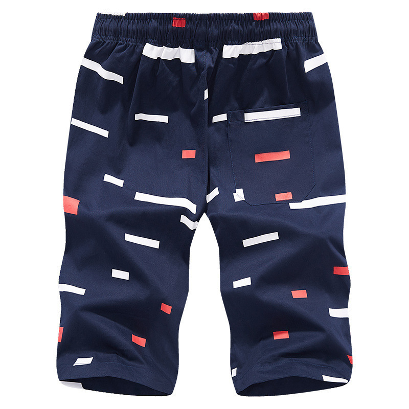 Special Offers Hot Outdoor Cotton Knee Length Straight Striped Shorts Drawstring Elastic Waist Men Casual Shorts Size M5XL T200718