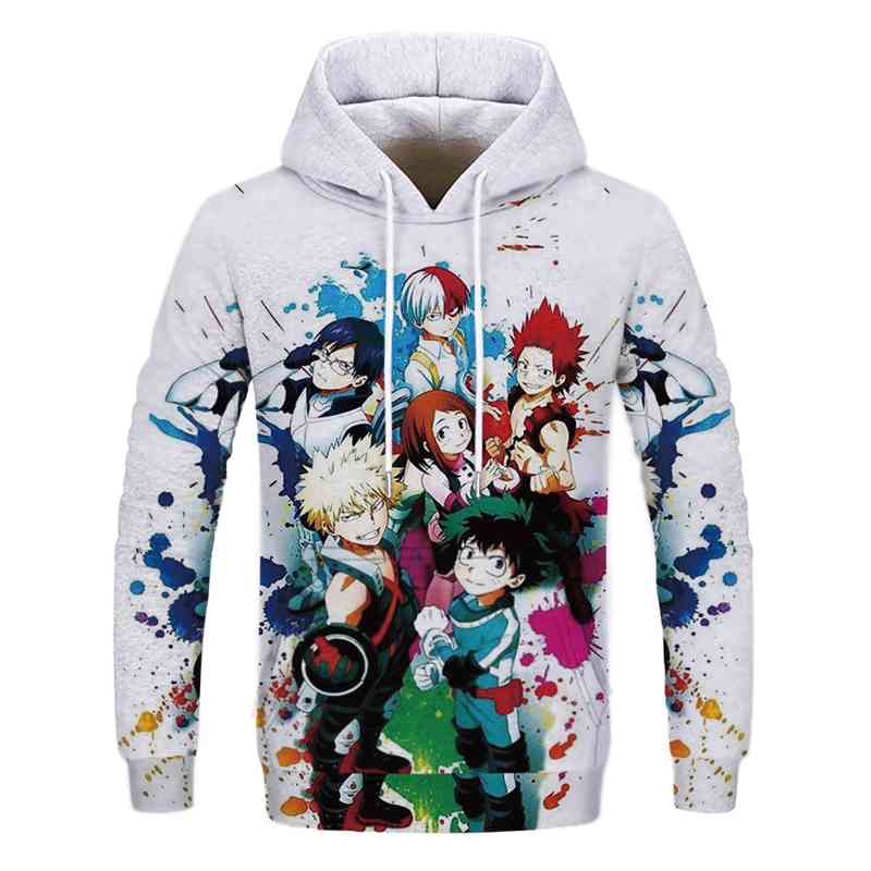Cartoon animation hero college 3D digital printing trend men's Hooded Sweater, Black
Cartoon animation hero college 3D digital printing trend men's Hooded Sweater, Black