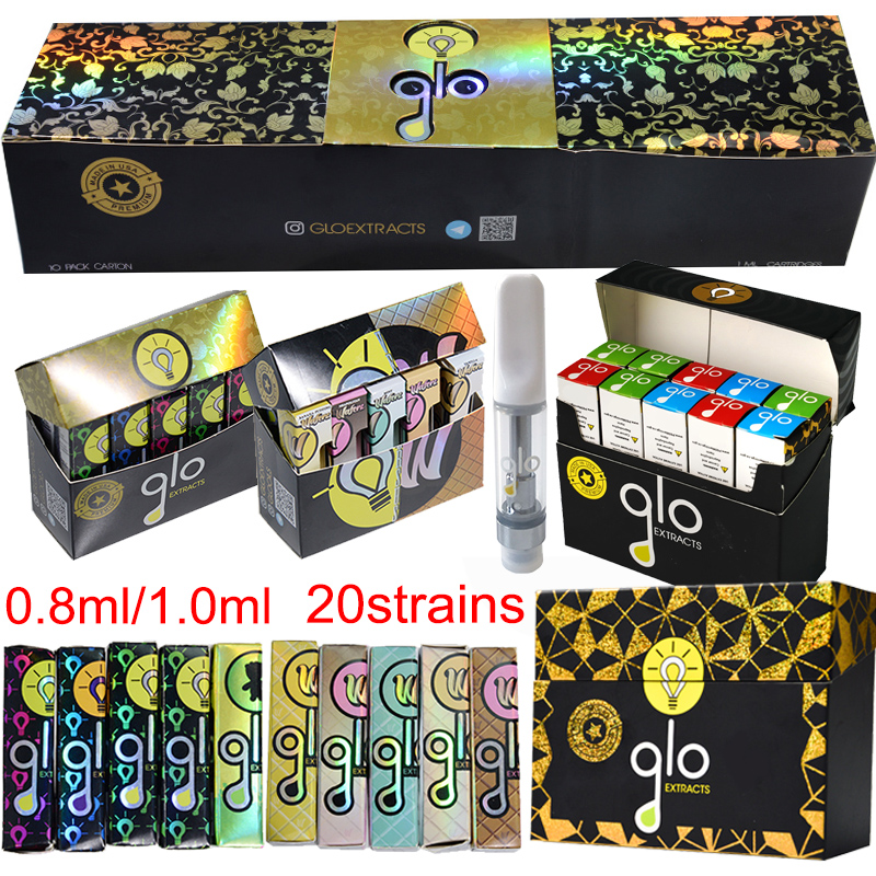 GLO Extracts Carts Atomizers Newest Holographic Packaging Glass Thick Oil Cartridges 0.8ml Empty Vapes 1ml Ceramic Coil Vape Cartridge Packagings 510 Thread
GLO Extracts Carts Atomizers Newest Holographic Packaging Glass Thick Oil Cartridges 0.8ml Empty Vapes 1ml Ceramic Coil Vape Cartridge Packagings 510 Thread