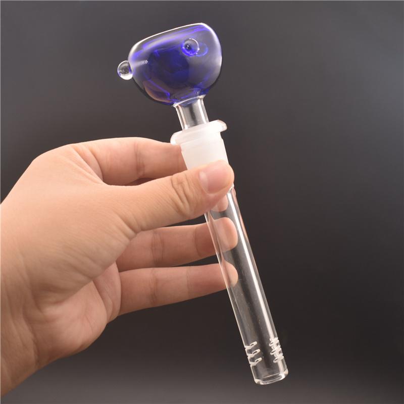 Glass downstem adapter for hookahs diffuser reducer 18mm male to 14mm female with smoking bowl for glass beaker bong