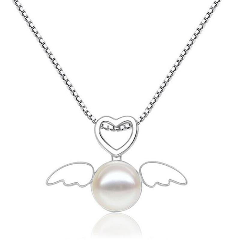 Pendant Necklaces Fashion Sweet Heart-Shaped Angel Pearl Necklace Elegant Silver Color For Women Jewelry Gifts
Pendant Necklaces Fashion Sweet Heart-Shaped Angel Pearl Necklace Elegant Silver Color For Women Jewelry Gifts