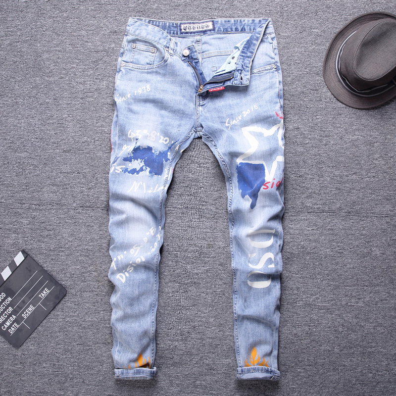 2021 New Newly Designer Fashion Light Blue Slim Printed Men Denim Pants Streetwear Hip Hop Homme FR38
2021 New Newly Designer Fashion Light Blue Slim Printed Men Denim Pants Streetwear Hip Hop Homme FR38