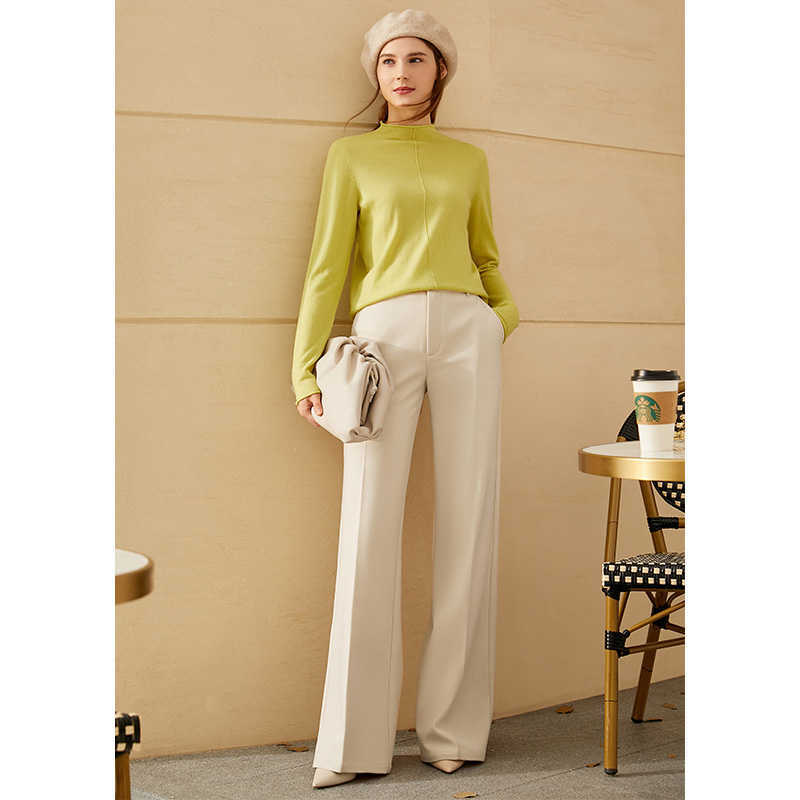 Minimalism Autumn Winter Causal Women's Pants Fashion OLstyle High Waist Solid Wide-leg Female Trousers 12040740 210527