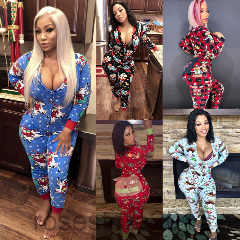 2021 Casual Cartoons Print Long Sleeve Deep V Neck Skinny Christmas Jumpsuit Women Night Party Outfit Rompers Warm Pajamas Women's Jumpsuits cy8099, Black
2021 Casual Cartoons Print Long Sleeve Deep V Neck Skinny Christmas Jumpsuit Women Night Party Outfit Rompers Warm Pajamas Women's Jumpsuits cy8099, Black