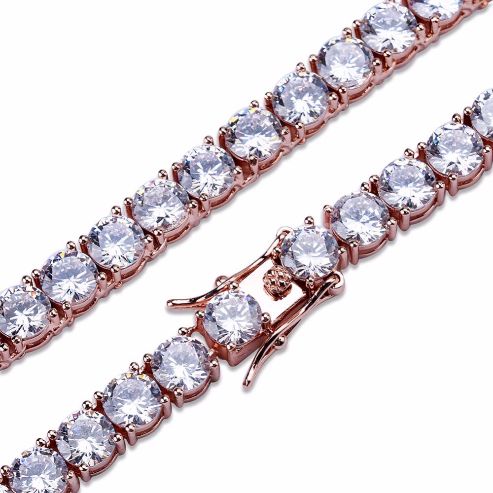 New Fashion Charms Round AAA CZ Zircon Tennis Chain Bracelet Bling Iced Out blimg for Men Women Hip Hop Copper Jewelry Lover punk party Gift