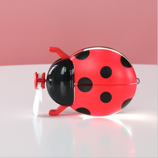 Cartoon Mini Fan coccinella septempunctata Fill light mirror Home Makeup night lights USB Rechargeable portable Fans pig design wind RRD6790 Free ship