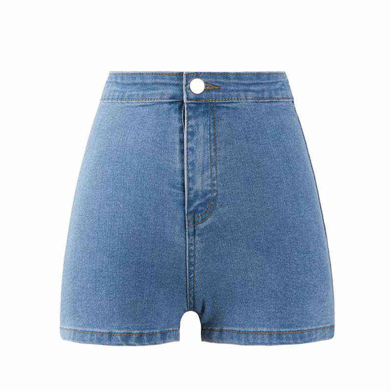 Large Size Sexy Denim Shorts Girl High Waist Thin Skinny Hips Stretch Leg Length Tight Jeans Women 211129