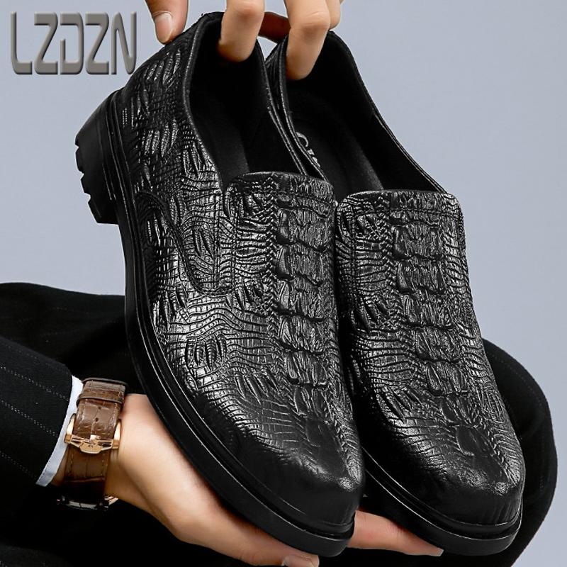 Men's Genuine Leather Shoes Men's Casual Crocodile Pattern Business Suits Derby Lok Fu Trendy Shoes All-Match Without Laces, 2062 black
Men's Genuine Leather Shoes Men's Casual Crocodile Pattern Business Suits Derby Lok Fu Trendy Shoes All-Match Without Laces, 2062 black