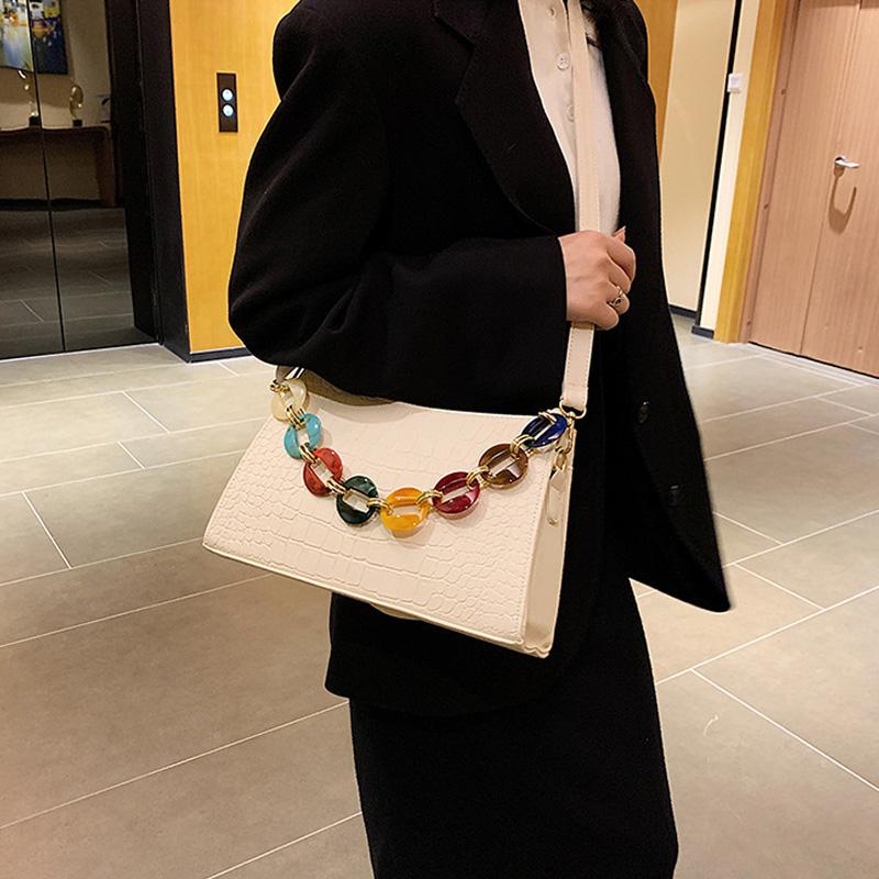 Shoulder Handbag for Women 2021 Exquisite Large Capacity Bag Luxury Alligator Pattern Bolsos Acrylic Stone Chain Crossbody Bags, Black
Shoulder Handbag for Women 2021 Exquisite Large Capacity Bag Luxury Alligator Pattern Bolsos Acrylic Stone Chain Crossbody Bags, Black