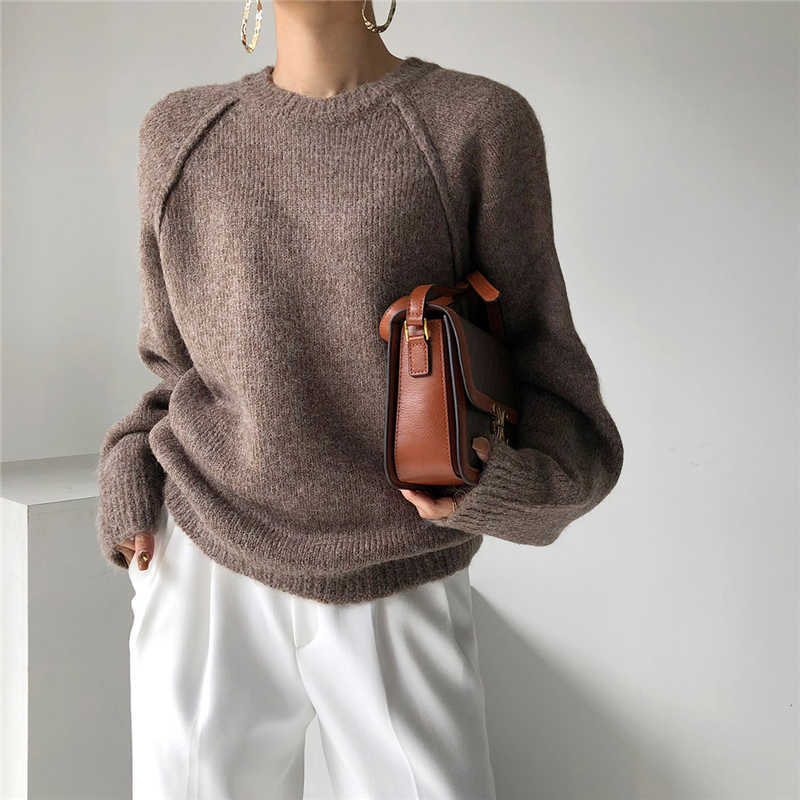 Colorfaith Spring Winter Women Sweater Knitted Oversize Wild Fashionable Warm Vintage Femininas Pullovers Tops SW921 210918