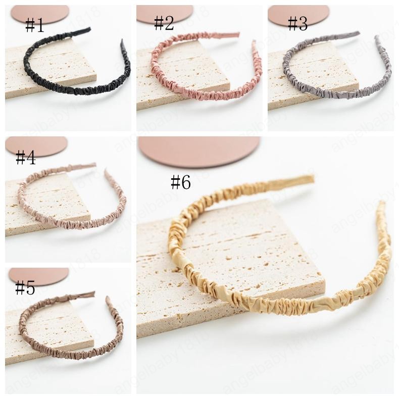 Silky Hairbands Pleated Women Head Hoops Candy Color Girls Hair Sticks Elegant Headband Hair Accessories 6 Colors Optional