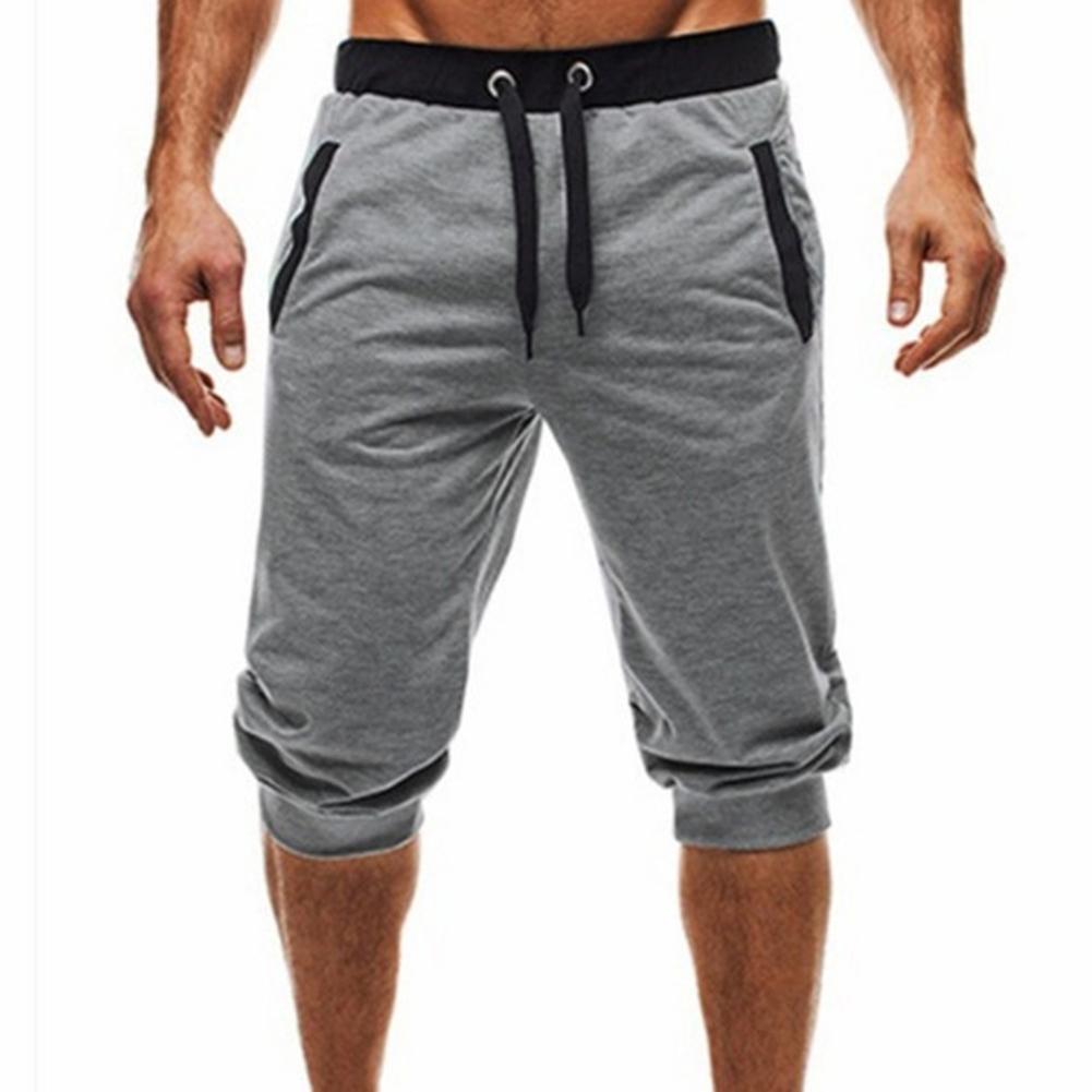 Men Summer Harem Pants Slacks Shorts Sport Sweatpants Drawstring Jogger Trousers Casual Shorts C0222