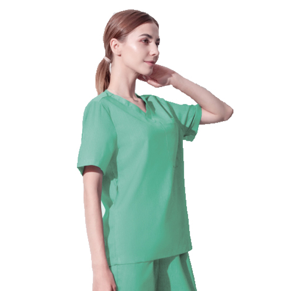 Medigo-008 Two-Pocket Mandarin Collar Scrubs Top+pants for Women & Relaxed Fit, Super Soft Stretch, Anti-Wrinkle Medical Scrubs hospital Uniform shirt