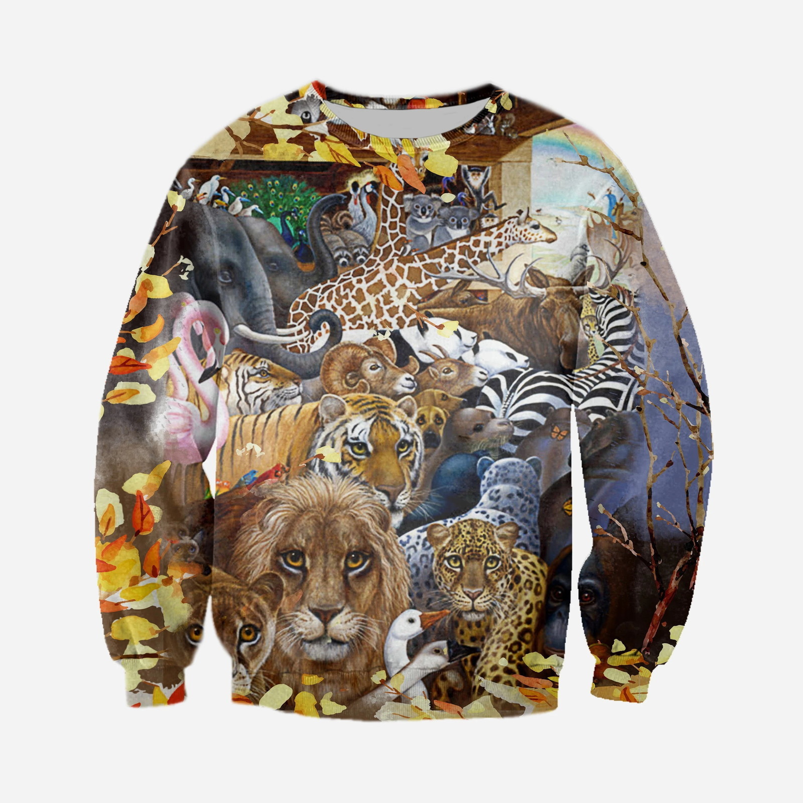 Animal world lion / hippo / elephant 3D Printed Sweatshirt For Men/Women Harajuku Fashion Long sleeve sweatshirt Casual Pullover 201020