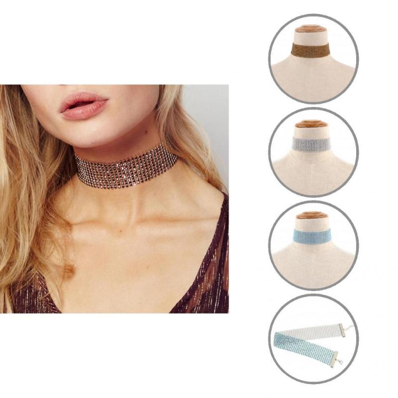 Chokers Women Fashion Full Rhinestone Wide Choker Collar Lightweight Necklace Jewelry Gift
Chokers Women Fashion Full Rhinestone Wide Choker Collar Lightweight Necklace Jewelry Gift