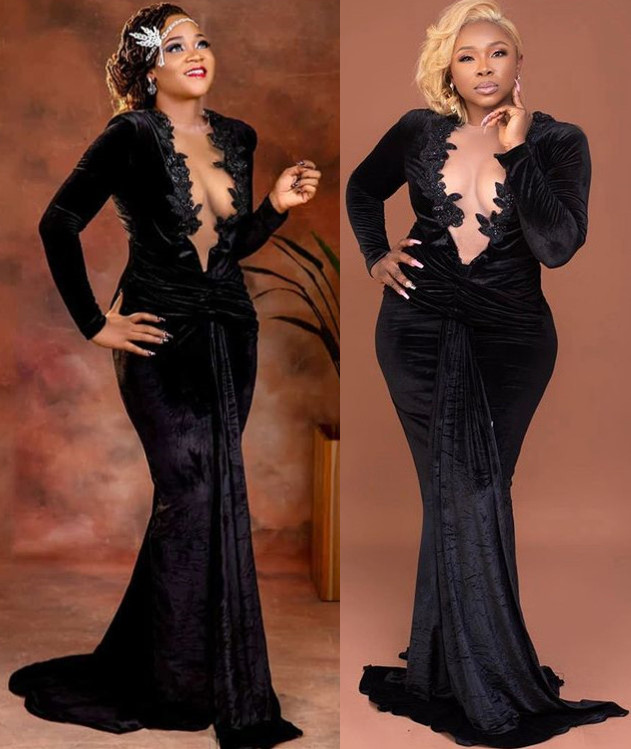 2021 Plus Size Arabic Aso Ebi Black Mermaid Velvet Prom Dresses Lace Beaded Sheer Neck Evening Formal Party Second Reception Gowns Dress ZJ202