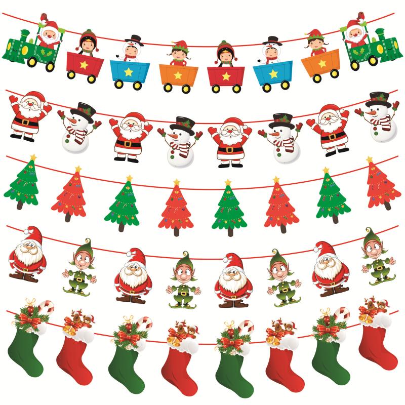 

Christmas Decorations Banner Garland Flag Merry Decor For Home Santa Claus Ornaments Xmas Year Snowman Elk