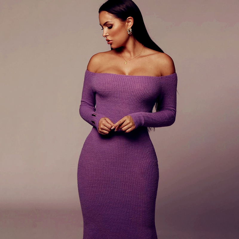 Solid Off the Shoulder Sexy Pencil Maxi Dress Angle Length Vintage Knitted Skinny Slim Long Sleeve Sexy Women Dress, Black;gray
Solid Off the Shoulder Sexy Pencil Maxi Dress Angle Length Vintage Knitted Skinny Slim Long Sleeve Sexy Women Dress, Black;gray
