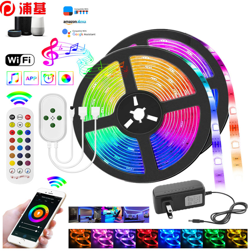 5M LED Strip Light wifi 5m LED Light 5050 colored 2835 strip LED Strip Flexible Lamp Tape Ribbon wifi Controller+adapter
5M LED Strip Light wifi 5m LED Light 5050 colored 2835 strip LED Strip Flexible Lamp Tape Ribbon wifi Controller+adapter