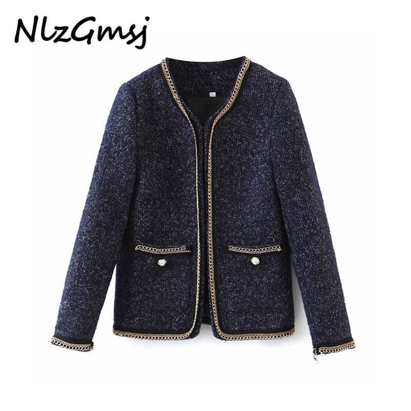 Jacket Women Chain Decorate Tweed Short Style Coats Long sleeves Ladies Elegant Autumn Winter coat 210628, As picture
Jacket Women Chain Decorate Tweed Short Style Coats Long sleeves Ladies Elegant Autumn Winter coat 210628, As picture