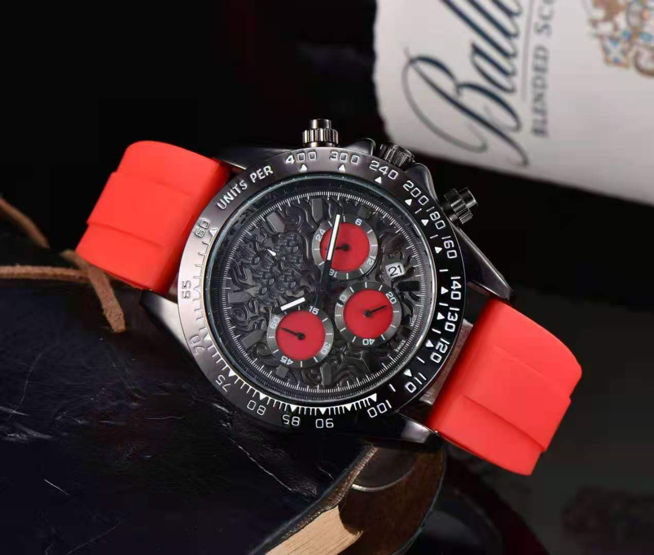 Function Work Wholesale Quartz Battery Luxury for Men 40mm Watch Dropshipping Gift Free shiping Men's Silicone Watches, Black-red
Function Work Wholesale Quartz Battery Luxury for Men 40mm Watch Dropshipping Gift Free shiping Men's Silicone Watches, Black-red
