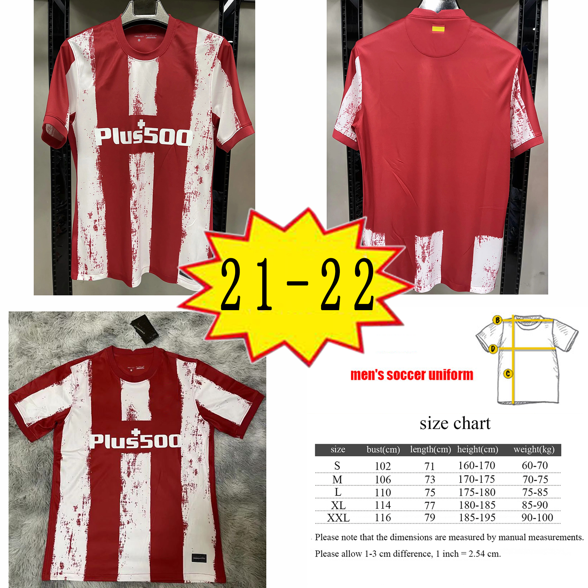 2021-2022 Season Atletico Madrid Soccer Jersey Home 7# JOAO FELIX 9# SUAREZ High-Quality Man Sweatshirt (Choose Flocking) Free Shipping, Black;yellow
2021-2022 Season Atletico Madrid Soccer Jersey Home 7# JOAO FELIX 9# SUAREZ High-Quality Man Sweatshirt (Choose Flocking) Free Shipping, Black;yellow