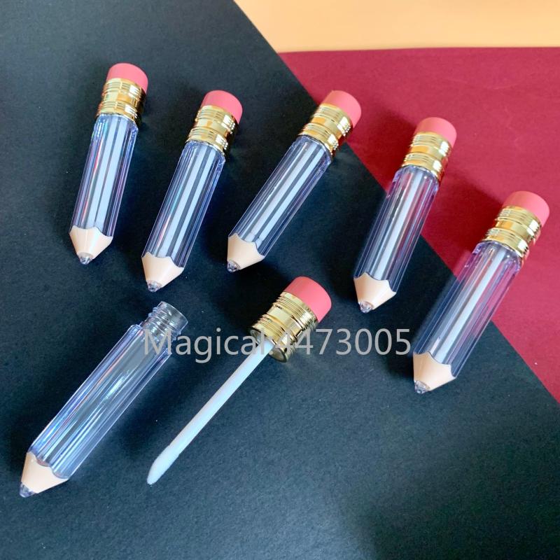 5ml 100pcs Empty Lip Gloss Tube Container Clear Lip Tubes Pencil Shape Lipstick Refillable Bottles Lipgloss Packing Bottles
