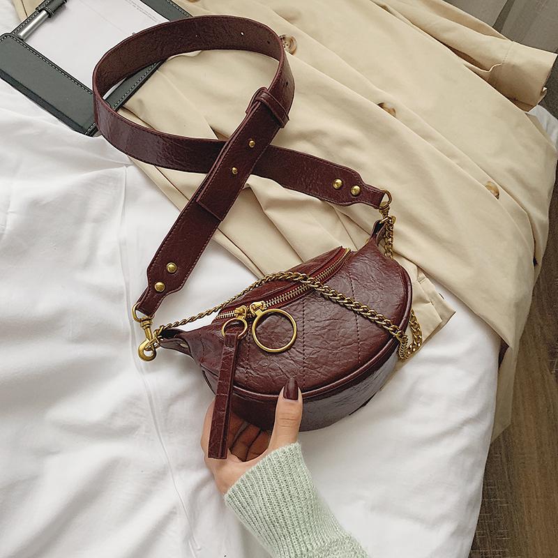 vintage Solid Color Pu Leather Crossbody Bags For Women 2021 fashion Shoulder Purses Messenger Bag Lady Chain Travel Handbags