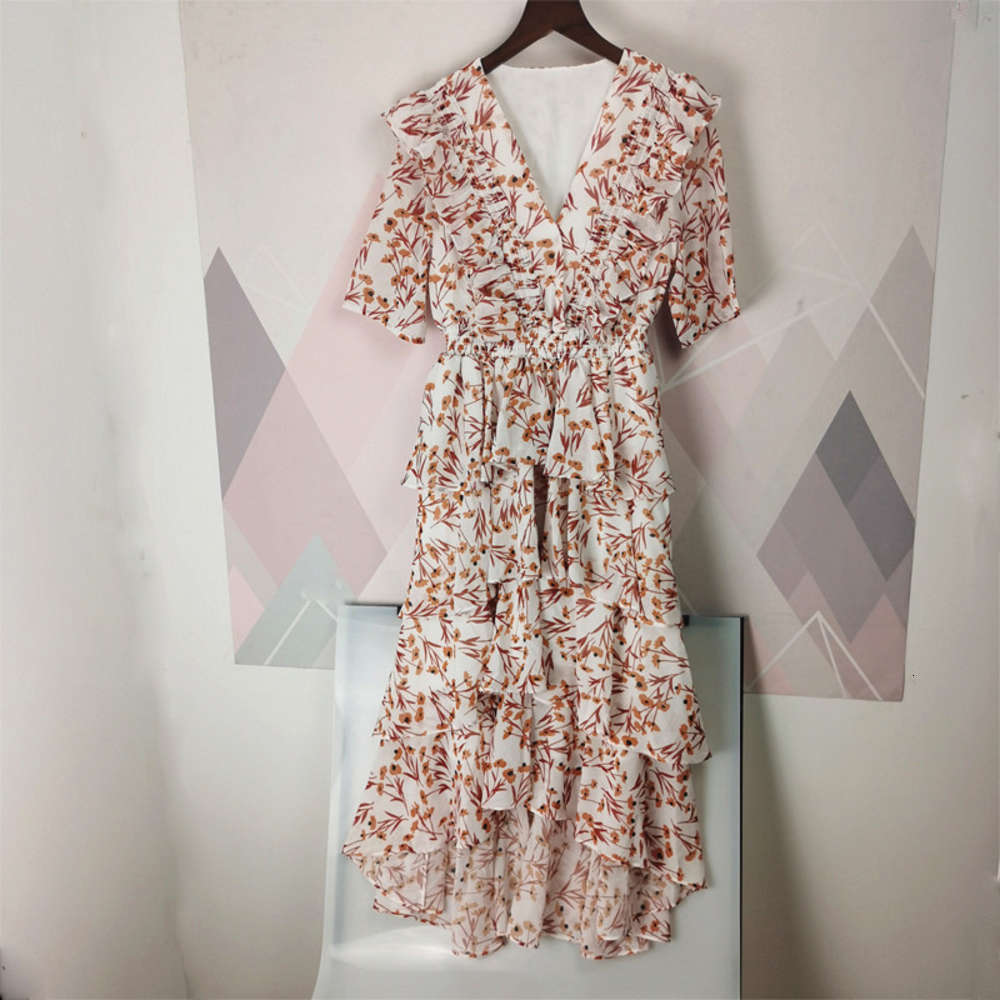 French m family 2020 spring and summer new lady V-neck Ruffle waist flower cake skirt mid length dress, Orange
French m family 2020 spring and summer new lady V-neck Ruffle waist flower cake skirt mid length dress, Orange