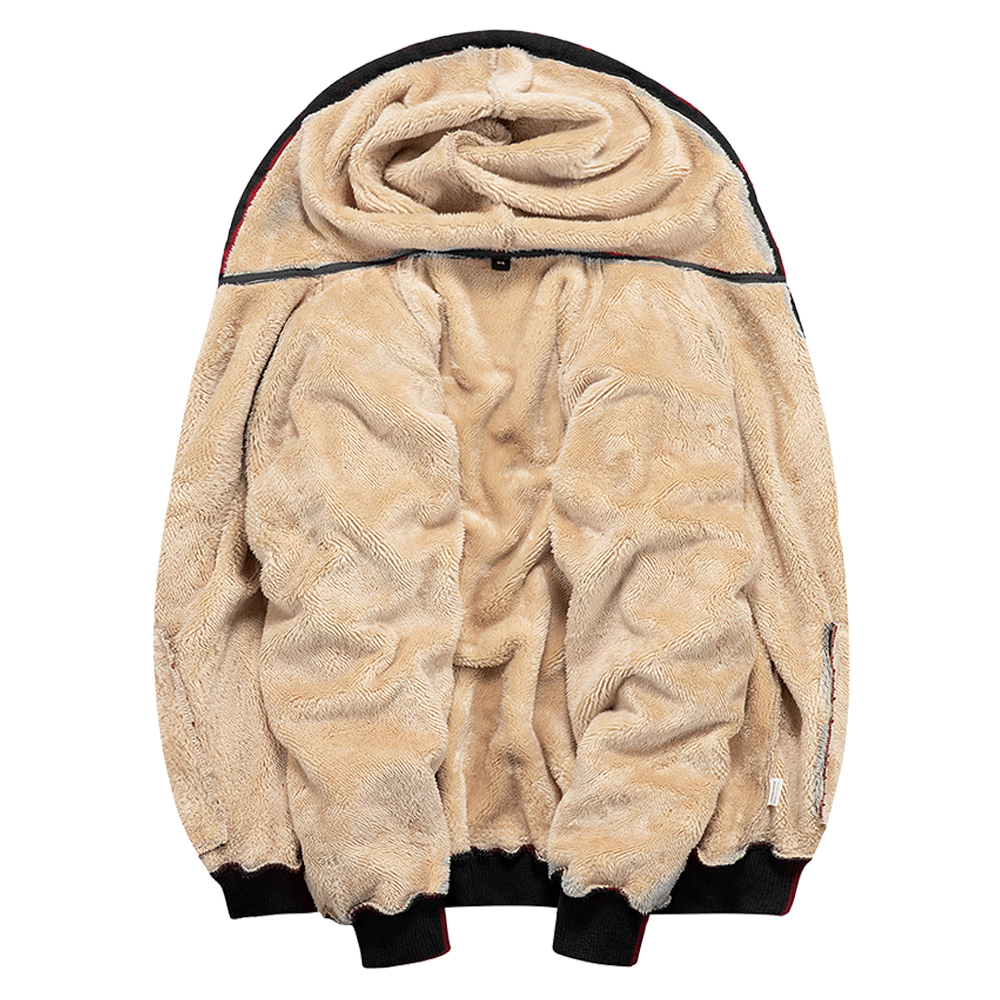 Mens Hoodies Winter Thick Warm Hoodies Fur Lined Super Warm Zipper Hoodie Jacket Men Fleece Sweatshirts Zipper Coat Plus Size 201020