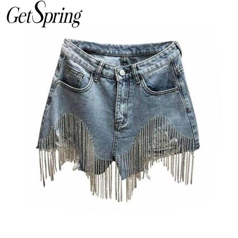 GetSpring Women Shorts Holes Tassel Denim Fashion Mini Summer Sexy High Waist Arrival 210601, Blue
GetSpring Women Shorts Holes Tassel Denim Fashion Mini Summer Sexy High Waist Arrival 210601, Blue