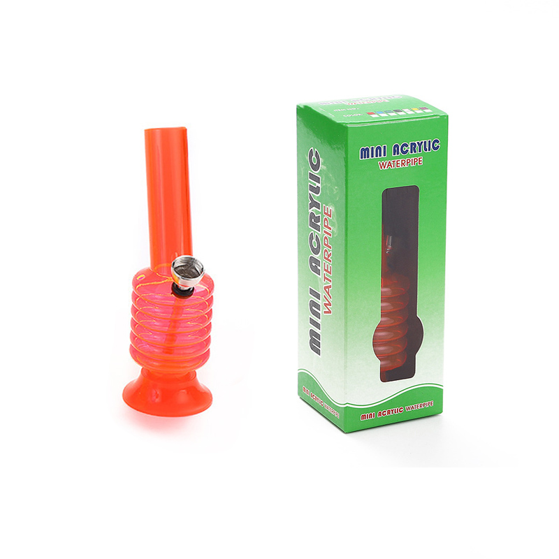 In Stock 16CM Water Pipe for Smoking Mini Acrylic Transparent Bongs With Box Packaging Free Delivery