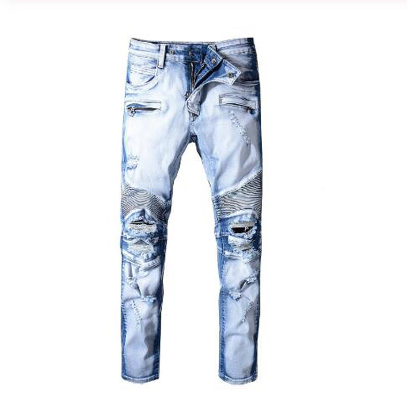 2021 New Men's Male Light Blue Holes Ripped Biker Jeans for Motorcycle Plus Size Slim Fit Distressed Stretch Denim Pants Trousers Pi6j, Sky blue
2021 New Men's Male Light Blue Holes Ripped Biker Jeans for Motorcycle Plus Size Slim Fit Distressed Stretch Denim Pants Trousers Pi6j, Sky blue