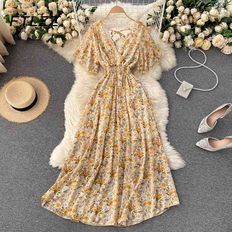 Women Causal Chiffon Dress Summer Sexy V-neck Backless Bandage Dresses Ladies Elegant Floral Print Beach Long Robe Vestido 210602, 11
Women Causal Chiffon Dress Summer Sexy V-neck Backless Bandage Dresses Ladies Elegant Floral Print Beach Long Robe Vestido 210602, 11